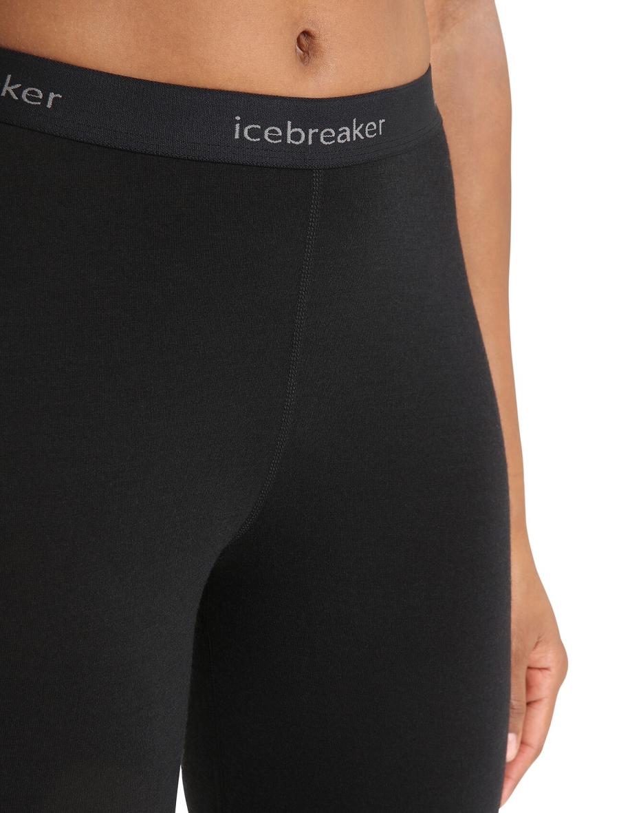 Black Women's Icebreaker BodyfitZone™ Merino 150 Zone Thermal Leggings | USA 1543UZGT